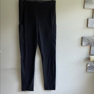 ATHLETA Wander Slim Ankle Pant Black Sz 4 Stretch Back Zip Travel